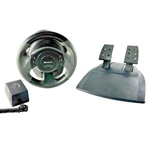 Microsoft Sidewinder  X04-97607 Force Feedback Steering Wheel And Pedals Tested